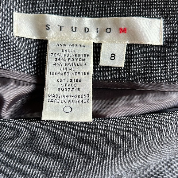 Max Studio Womens skirt faux wrap gray assymetric front design size 8 - Picture 5 of 15